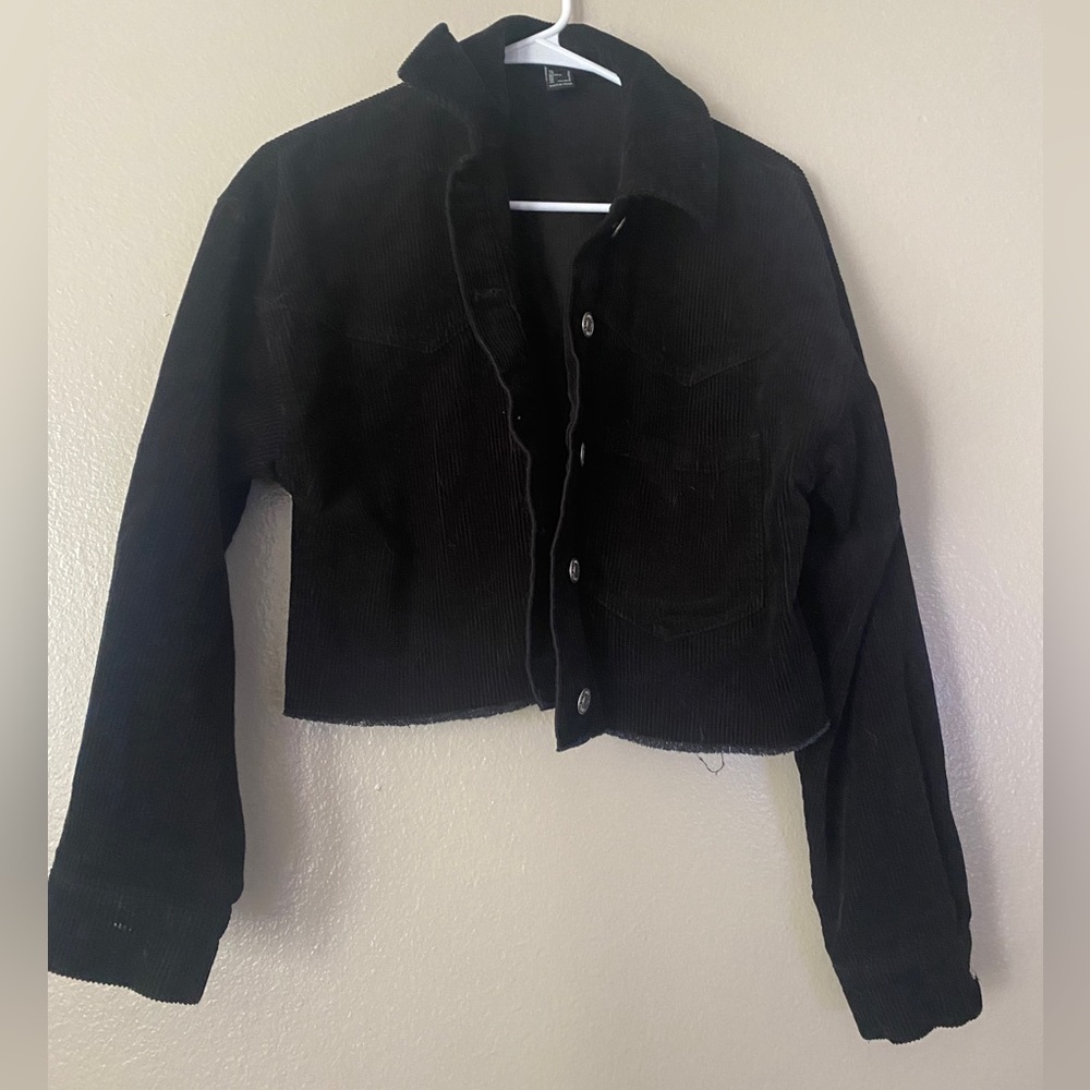 Forever 21 Cropped Black Corduroy Jacket